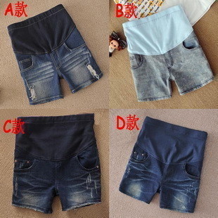 Maternity clothing belly pants maternity shorts summer jeans maternity denim shorts