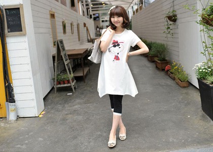 Maternity clothing casual long design o-neck short-sleeve T-shirt maternity top