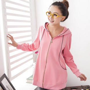 Maternity clothing casual sports cardigan spring and autumn plus size maternity outerwear fashion top