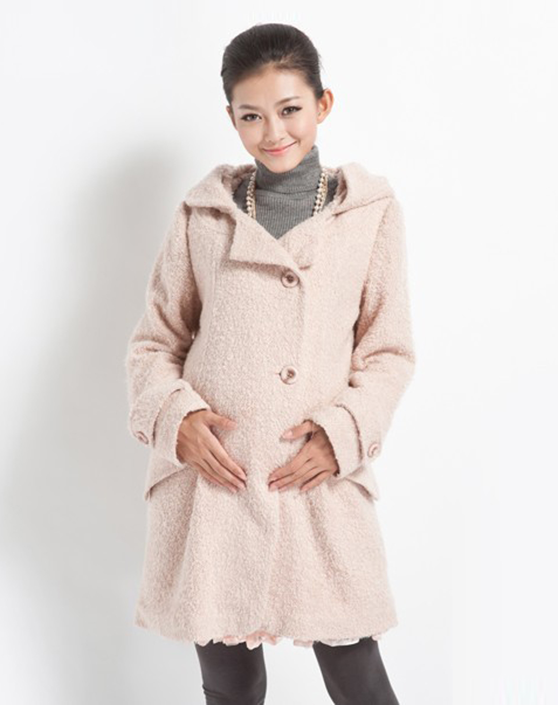 Maternity clothing circle fashionable casual fleece outerwear overcoat