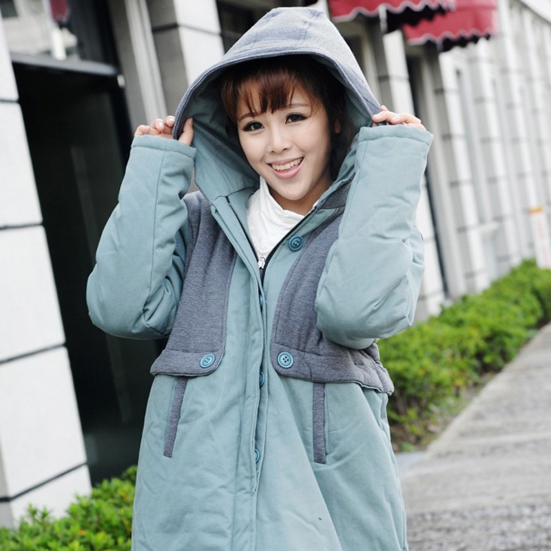 Maternity clothing fashion plus size solid color thickening wadded jacket upperwear outerwear thermal