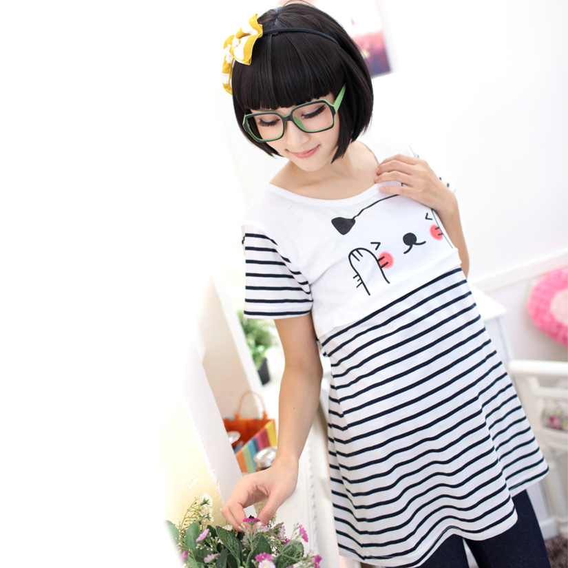 Maternity clothing fashion to teethe nursing top t-shirt 12100