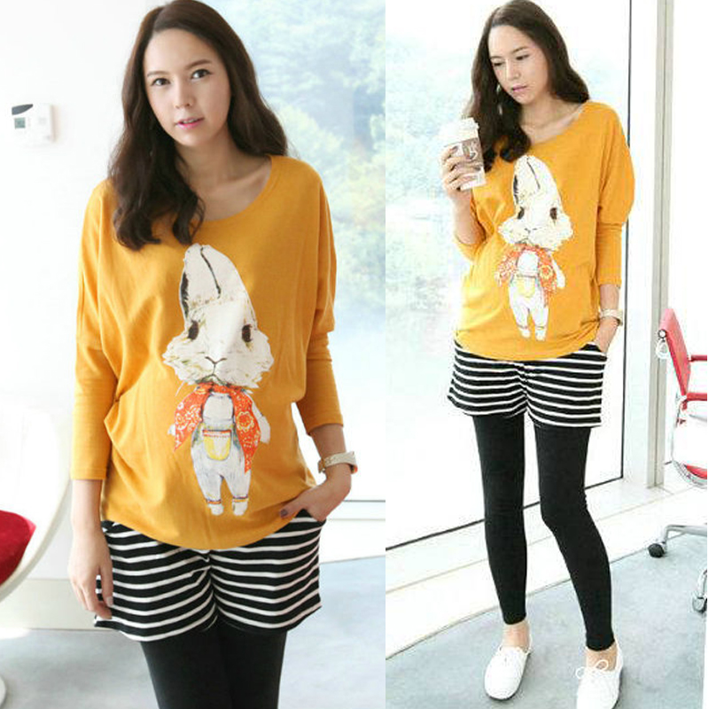 Maternity clothing long-sleeve maternity t-shirt spring and summer maternity top big rabbit maternity spring