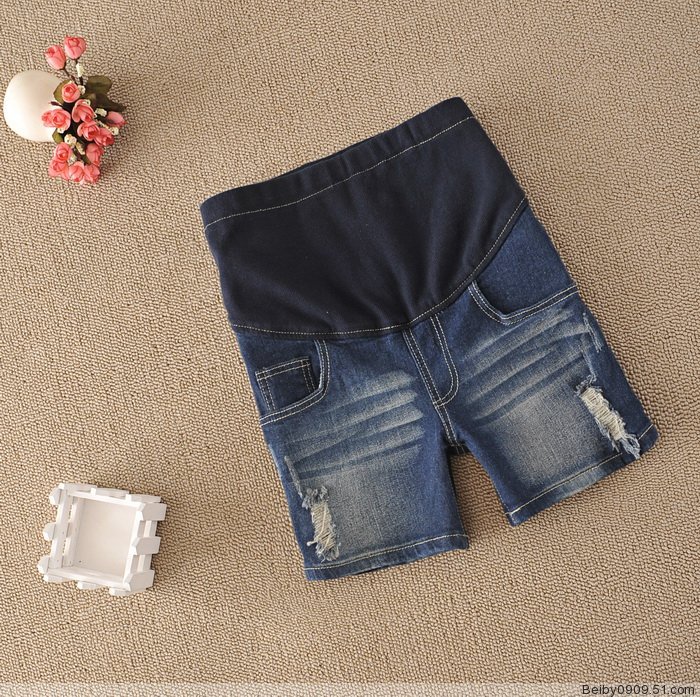 Maternity clothing maternity belly pants hole denim maternity knee-length pants capris maternity shorts summer