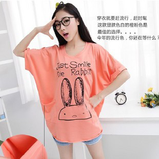 Maternity clothing maternity clothing cartoon rabbit maternity t-shirt summer short-sleeve T-shirt 5831 off 20%