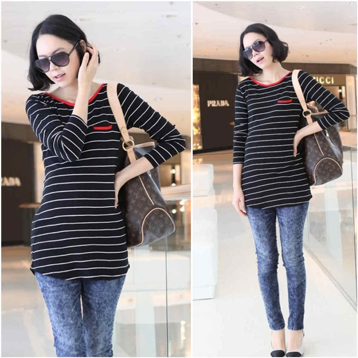 Maternity clothing maternity clothing maternity casual t-shirt long-sleeve top basic shirt