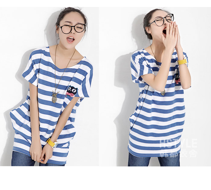 Maternity clothing maternity clothing maternity t-shirt maternity stripe t-shirt summer maternity short-sleeve T-shirt