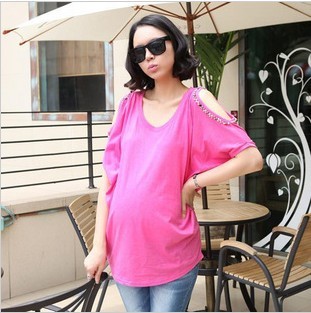 Maternity clothing maternity cotton t-shirt batwing sleeve maternity short-sleeve top maternity summer