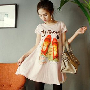 Maternity clothing maternity long design t-shirt maternity t-shirt T-shirt short-sleeve t-shirt dress