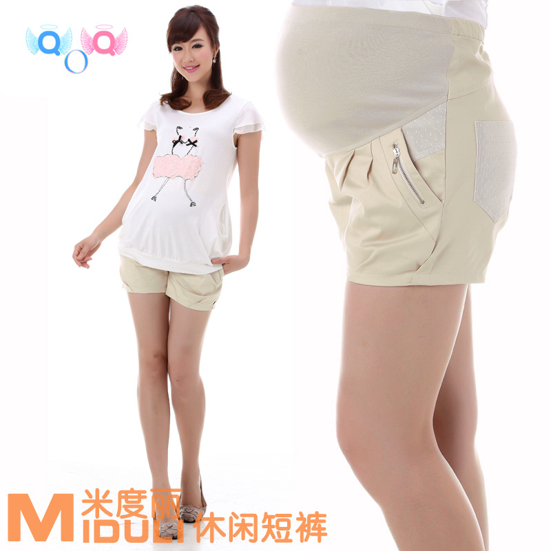 Maternity clothing maternity pants summer maternity belly pants shorts 100% cotton maternity shorts