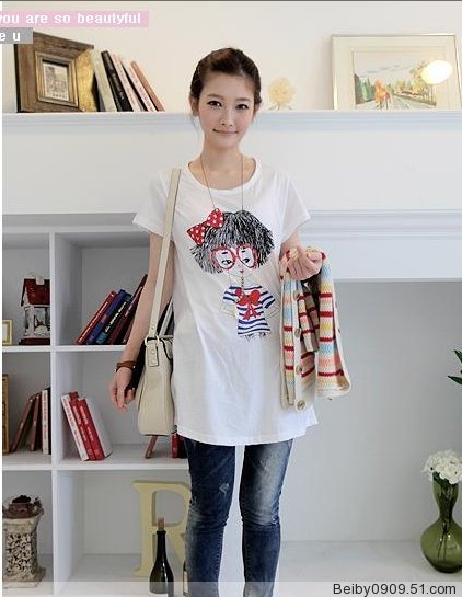 Maternity clothing maternity t-shirt mushroom head girl maternity top summer all-match