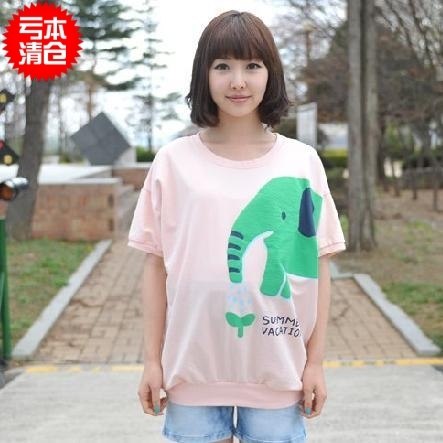 Maternity clothing maternity top circleof seedlings round neck short-sleeve T-shirt