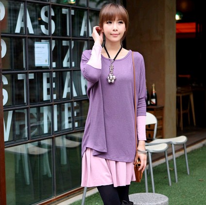 Maternity clothing spring and autumn long t-shirt twinset loose top autumn maternity top 1229