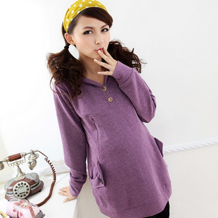 Maternity clothing spring and autumn maternity sweatshirt nursing clothing maternity top long-sleeve nursing clothes tt