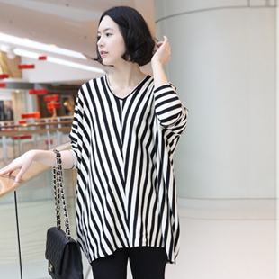 Maternity clothing spring and autumn new arrival fashion stripe maternity top t-shirt long maternity top