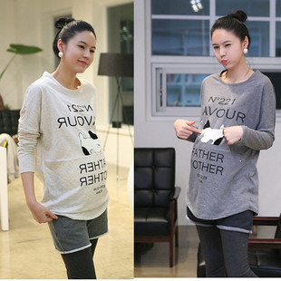 Maternity clothing spring fashion maternity all-match long-sleeve T-shirt spring loose maternity top