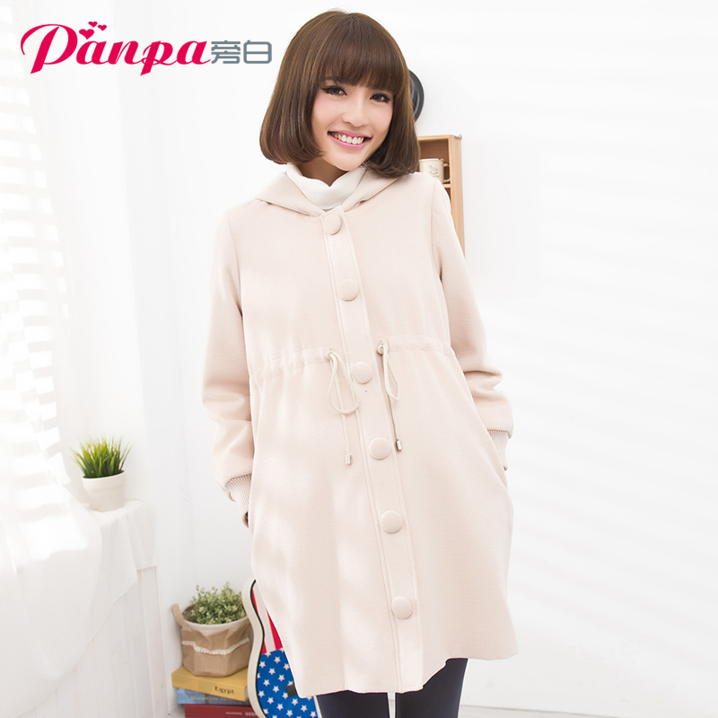 Maternity clothing spring fresh woolen trench maternity long design maternity outerwear top p11017