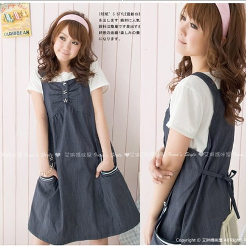 Maternity clothing spring maternity denim braces skirt suspender skirt thin denim skirt