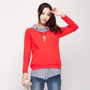 Maternity clothing spring maternity top 2 100% cotton maternity long-sleeve T-shirt 10508