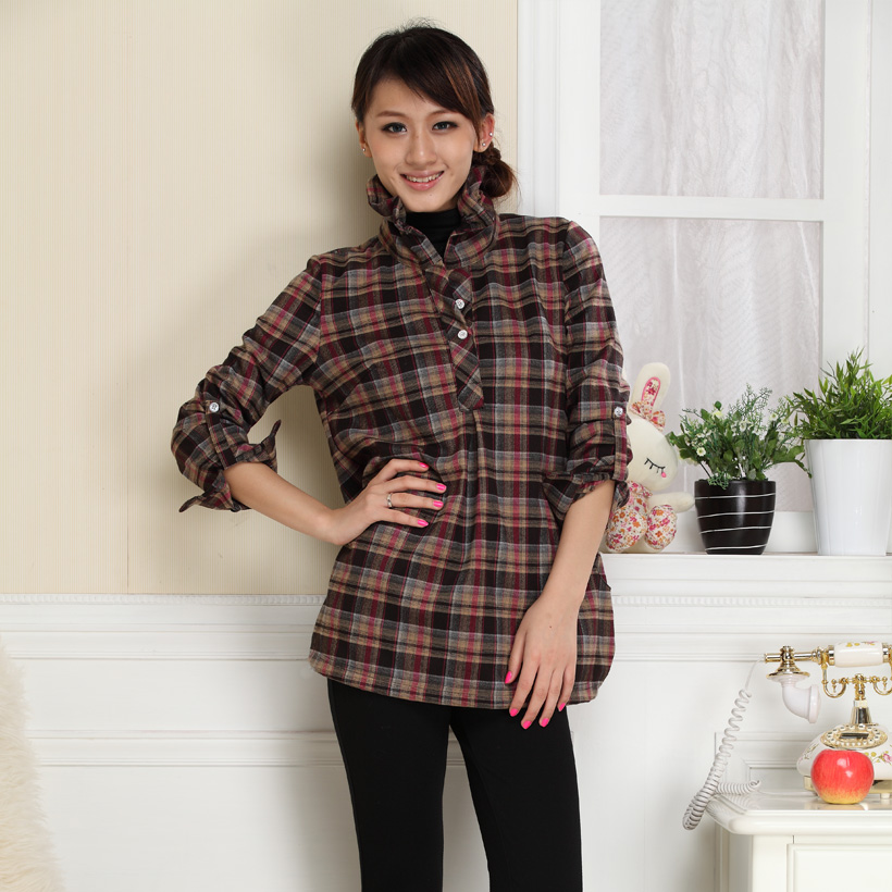 Maternity clothing spring tianxi 2259 maternity outerwear maternity top maternity plaid spring