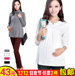 Maternity clothing spring top cotton turtleneck spring and autumn thick maternity basic shirt fashion long-sleeve t-shirt