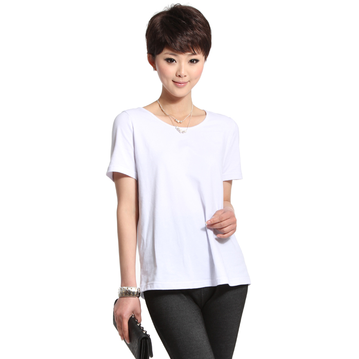 Maternity clothing summer 100% cotton short design o-neck short-sleeve shirt maternity basic 10953 basic shirt