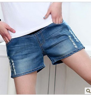 Maternity clothing summer 2012 maternity shorts fashion maternity hole denim shorts