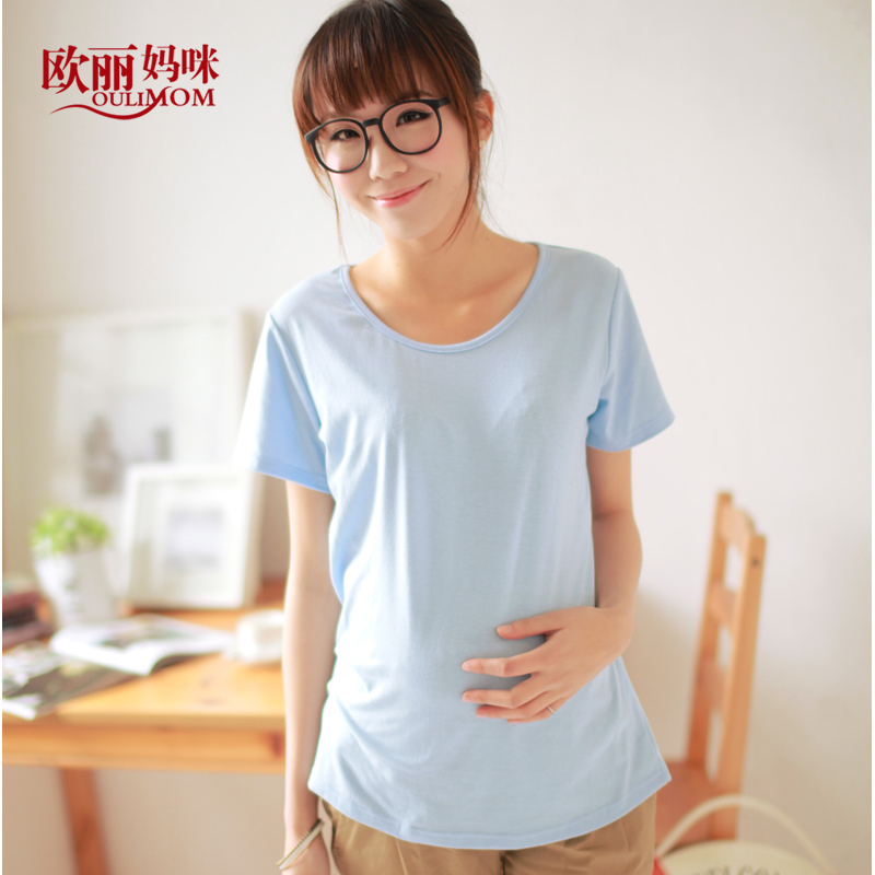 Maternity clothing summer basic maternity t-shirt maternity short-sleeve basic shirt