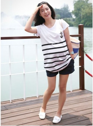 Maternity clothing summer casual maternity t-shirt summer maternity short-sleeve top