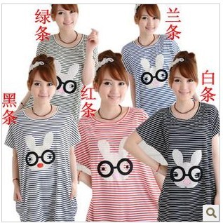 Maternity clothing summer fashion loose glasses rabbit maternity short-sleeve t-shirt summer maternity top -181