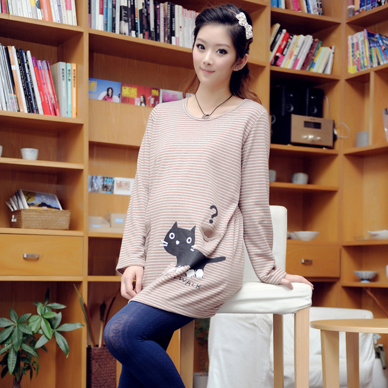 Maternity clothing summer fashion maternity t-shirt maternity loop pile long-sleeve t-shirt maternity sweatshirt top