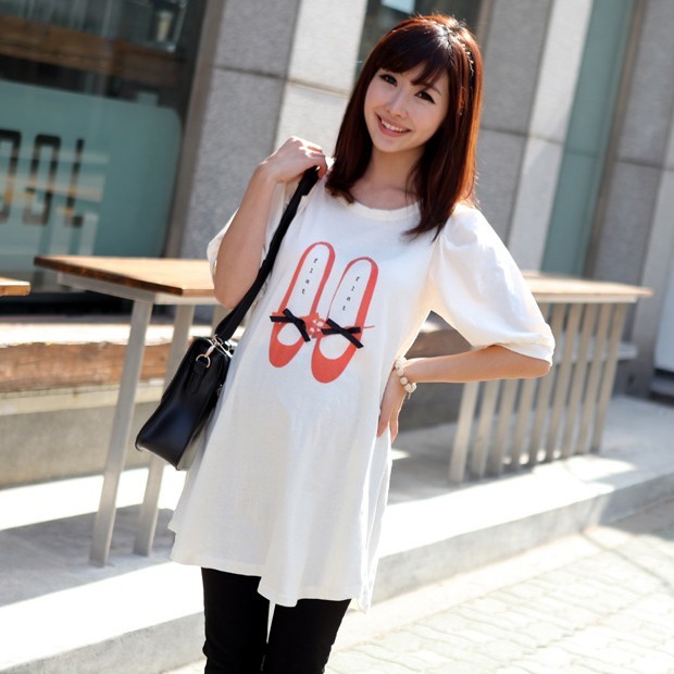 Maternity clothing summer loose maternity t-shirt maternity top fashion long t-shirt shoes t-shirt