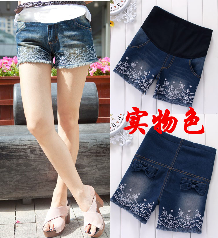 Maternity clothing summer maternity pants maternity shorts maternity denim shorts belly pants