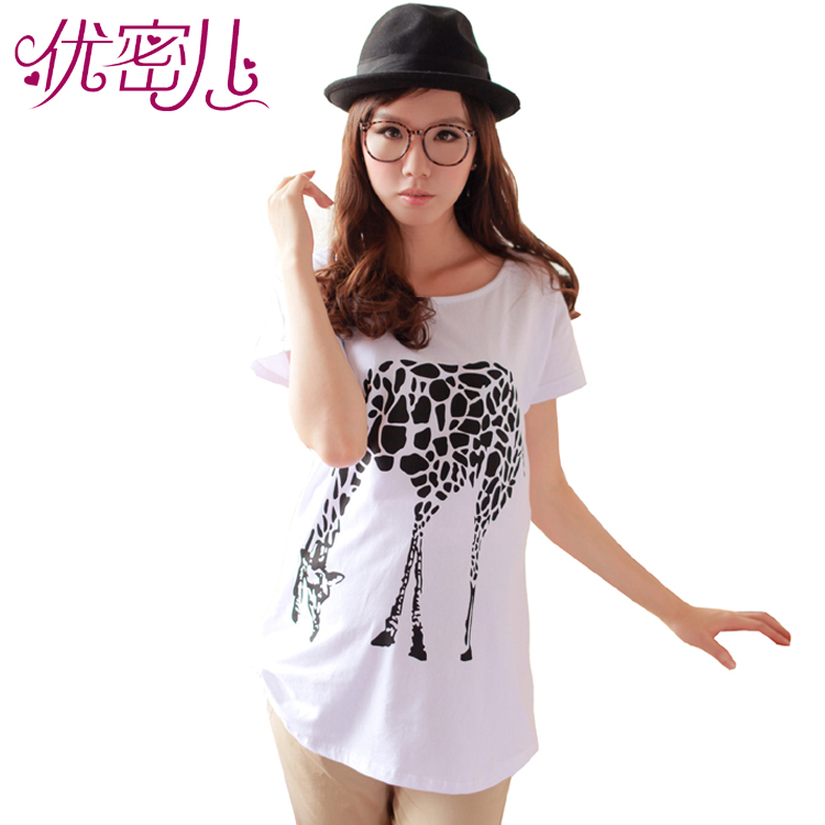 Maternity clothing summer maternity short-sleeve T-shirt 100% cotton maternity short-sleeve top all-match loose