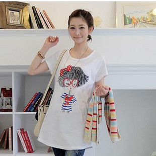 Maternity clothing summer maternity t-shirt loose short-sleeve maternity top basic shirt 100% cotton Maternity clothing