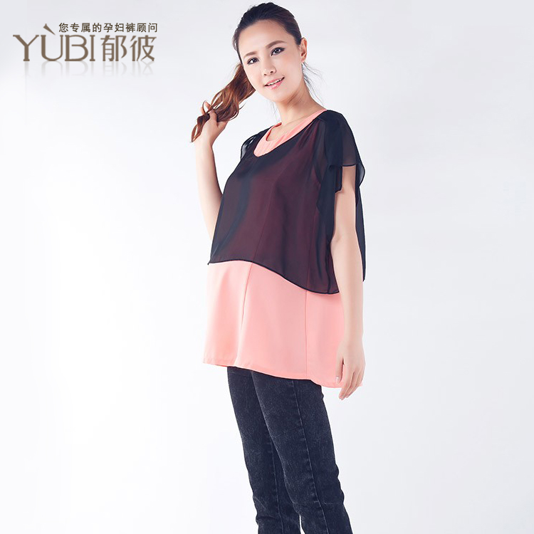 Maternity clothing summer maternity top loose t-shirt fashion batwing sleeve thin cool chiffon maternity shirt