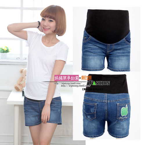 Maternity clothing summer plus size maternity shorts maternity denim shorts maternity knee-length pants