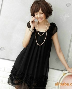 Maternity clothing summer plus size one-piece dress elegant maternity chiffon one-piece dress