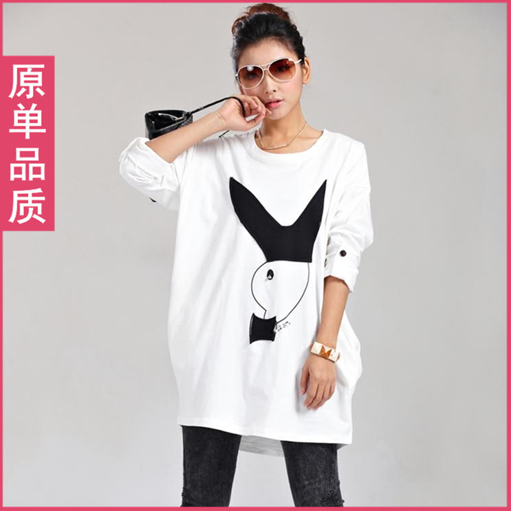 Maternity clothing top autumn plus size clothing long design Women fashion loose long-sleeve T-shirt cartoon 22