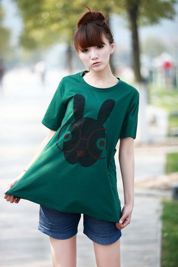 Maternity clothing top glasses rabbit print maternity short-sleeve T-shirt clothes