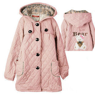 Maternity clothing wadded jacket maternity thickening outerwear bear with a hood wadded jacket shaping cotton-padded jacket