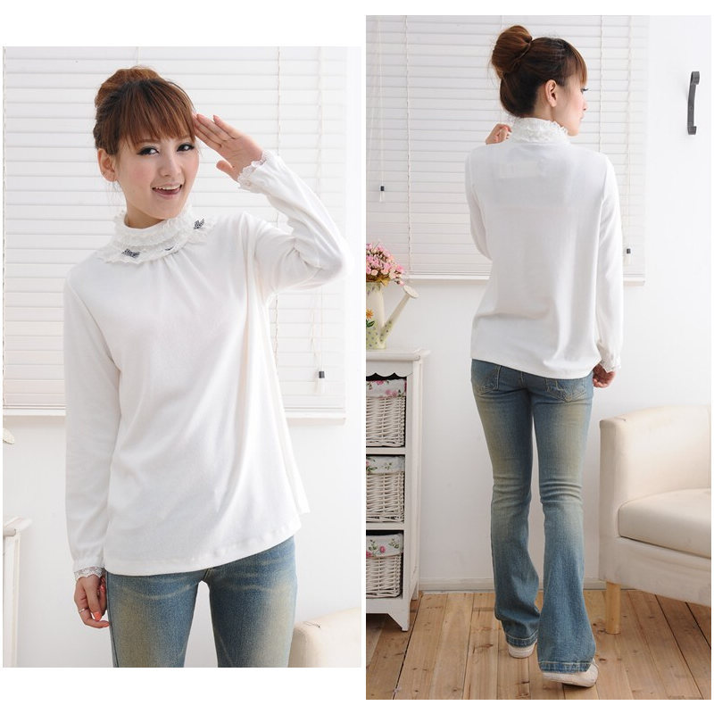 Maternity clothing winter fashion autumn maternity top winter maternity basic turtleneck shirt thickening basic shirt