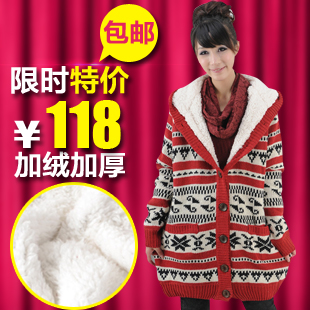 Maternity clothing winter maternity outerwear berber fleece long design maternity sweater thickening thermal outerwear