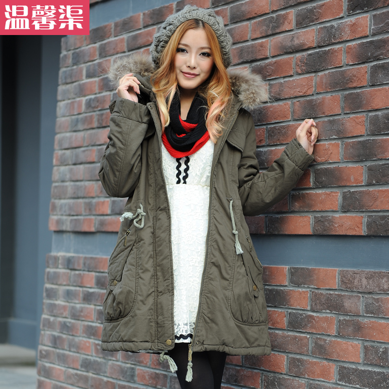 Maternity clothing winter maternity outerwear thermal berber fleece cotton-padded jacket maternity trench