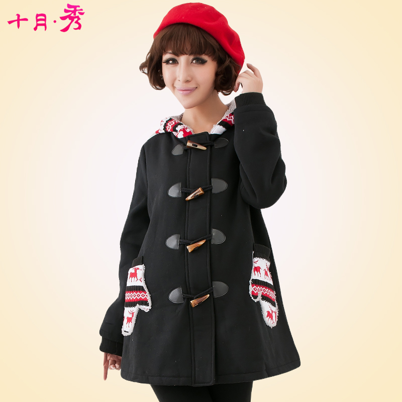 Maternity clothing winter outerwear knitted patchwork berber fleece casual wadded jacket outerwear 8220