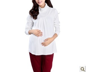 Maternity clothing winter top cotton turtleneck autumn and winter thick maternity basic long-sleeve shirt