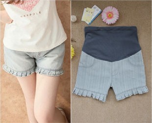 Maternity denim knee-length pants summer fashion maternity clothing maternity belly pants shorts summer