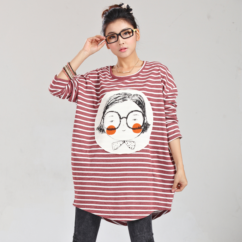 Maternity long-sleeve top autumn fashion maternity stripe t-shirt maternity long-sleeve T-shirt loose