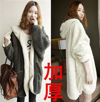 Maternity reversible with a hood berber fleece loose thickening thermal explaines maternity outerwear