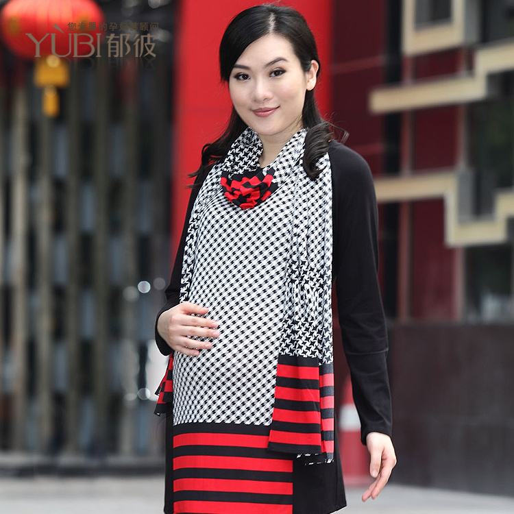 Maternity spring and autumn long design top maternity clothing round neck T-shirt colorant match modal maternity long t-shirt